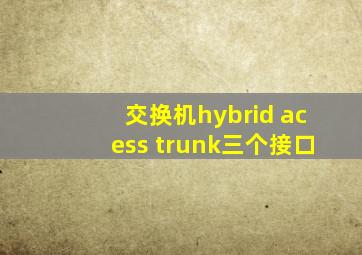 交换机hybrid acess trunk三个接口